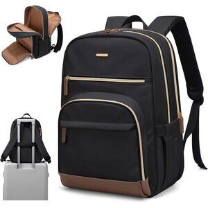 Women Black Computer Bag Casual Fits 16 Inch College Travel Backpacks